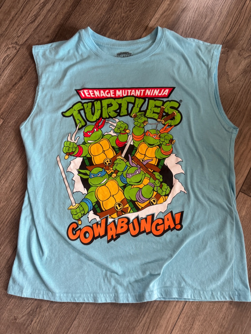 Nickelodeon Teenage Mutant Ninja Turtles Logo Tee - Light Blue small medium